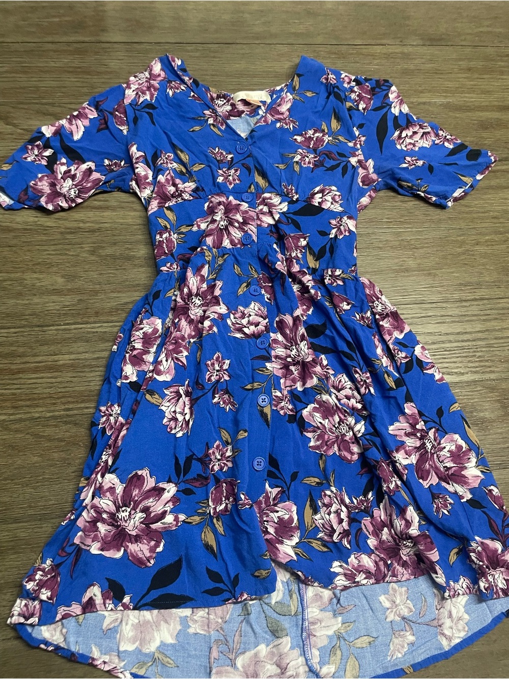 Band of Gypsies Royal Blue Floral Midi Dress